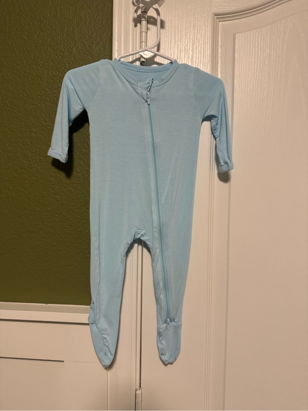 Kyte BABY Powder Blue Long-Sleeve Footed One-Piece Pajamas